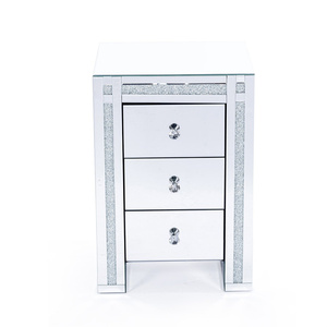 <span class=keywords><strong>Mobiletto</strong></span> Moderno in Legno Argentato con Specchio per Soggiorno, Hotel, Appartamento, Ufficio, Cucina, Bagno - Comodino Versatile - Product Image 5