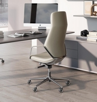 Chaise de bureau de direction à dossier haut en cuir de vachette italien de qualité supérieure 3A (assise et dossier), design BIFMA pour projets de bureau et de travail en gros
