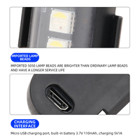 Lampe stroboscopique pour moto, recharge USB, 7 couleurs, lampe flash d'avertissement LED sans fil, lampe stroboscopique pour voiture, vélo, moteur