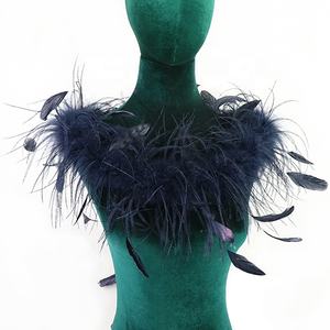 Dyed Blue White Pink 2ply <strong>Ostrich</strong> <strong>Feather</strong> <strong>Boa</strong> Chicken Rooster <strong>Feather</strong> 2M Length for Crafts Costumes Halloween Decorations - Product Image 4