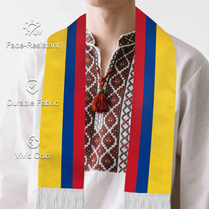 Bufanda con la Bandera de Colombia, 17*135cm, Doble Cara, Satén, para Aficionados al Fútbol, Día de la Independencia - Product Image 4