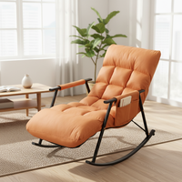 Fauteuil inclinable à bascule en cuir technique résistant à l'usure et à la saleté avec dossier réglable et rangement, vente directe de luxe