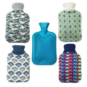 Bouteille d'eau chaude en caoutchouc avec couvercle en peluche super doux, bouteille d'eau chaude de grande capacité 2L avec manchon en tricot - Product Image 5