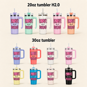 Custom Logo Stainless Steel <b>Double</b> <b>Wall</b> Vacuum Insulated Tumbler Handle Straw 14-40oz Sizes BPA Free Thermal Insulation >24 - Product Image 4