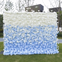 Décoration de fête nuptiale Anniversaire Soie rouge 8x8 Rouleau de fleurs à fermeture éclair Mur de fleurs Photomaton Toiles de fond pour la photographie