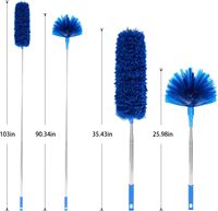 Kit de limpieza de plumero de ventilador de techo de microfibra con poste de extensión