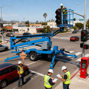 Ascenseur articulé de boom de remorque plate-forme élévatrice de travail aérien de rotation de 360 degrés avec le grand rayon de travail - Product Image 4
