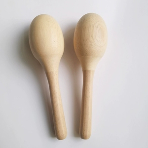 Wholesale Egg Shape Natural Wood Maracas Orff Percussion Instrument For Toddler Rattle Early <b>Musical</b> Sensory - Product Image 4