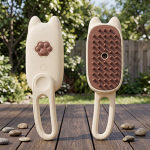 Brosse à poils pour animaux de compagnie 3-en-1 de luxe en plastique portable et écologique, peigne vapeur, éliminateur de poils et <span class=keywords><strong>spray</strong></span> de toilettage multifonction pour chiens et chats - Product Image 3