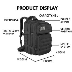 Sac à dos tactique personnalisé en gros de 45 L avec système Molle, fermeture éclair antivol pour la salle de sport, la randonnée et la chasse - Product Image 6