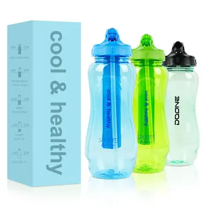 2023 Bpa Free Half Gallon Sleeve 32oz 1000ml 1L Sport Time Marker Motivierende Wasser flasche mit Strohhalm zum Laufen