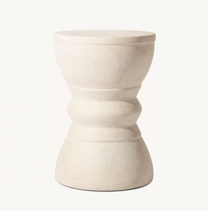 Set Divano Moderno di Lusso per Esterni, Giardino, Hotel, Piscina, Resistente alle Intemperie, Mobili Impermeabili per il Tempo Libero, Tavolino Laterale Java in Cemento a Tamburo - Product Image 1