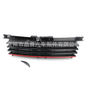Rejilla delantera para parachoques de Volkswagen en negro brillante con barras rojas de plástico ABS para Jetta Bora 1999-2005 - Product Image 4