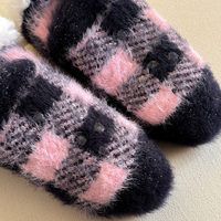Chaussettes pour nouveau-nés de 1 à 5 ans, chaussettes moelleuses, motif mignon et design à carreaux, chaussettes chaudes et douces pour l'automne et l'hiver