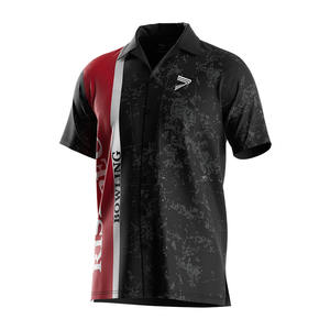 Camisa de bolos de manga corta con estampado de entrenamiento OEM botones camisas casuales para hombres - Product Image 1