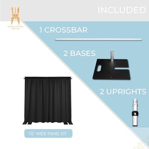 Bộ khung dựng rèm và màn, chân đế có thể điều chỉnh, hợp kim nhôm siêu bền, màu bạc, chất lượng cao, làm phông nền cho đám cưới, tiệc tùng, sự kiện - Product Image 6