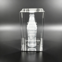 Trofeo de Cristal Personalizado Neelpure 116001 con Patrón de Botella Grabado con Láser 3D para Premios Corporativos