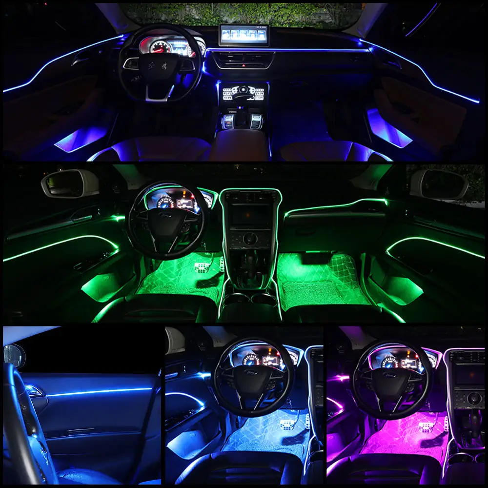 led Car Foot Ambient Light cigarette connect Neon Mood Lighting Backlight Music Control App RGB Interior Decorative Atmosphere