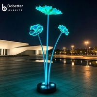 Lumière paysagère extérieure lumineuse et colorée en forme de fleur en fer IP65 pour les zones touristiques culturelles, les zones de repos et les espaces commerciaux