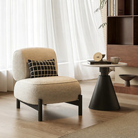 Fauteuil de salon individuel en tissu, style antique crème, design de créateur, pour salon, salon de beauté et réception, chaise de loisirs