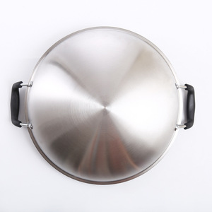 Wok in Acciaio Inossidabile Stile Cinese con Doppio Manico a Nido d'Ape, Padella Antiaderente Grande per Uso Domestico, per Fornelli a Gas, Senza Coperchio, Speciale per Cuochi Casalinghi - Product Image 3