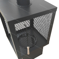 Brasero de jardin en acier noir, poêle extérieur à bois pour patio, cheminée