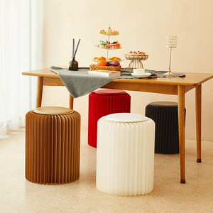 Callfeny – meubles en papier de décoration d'intérieur, chaise cylindrique pliante en papier, <span class=keywords><strong>tabouret</strong></span> en papier avec tapis - Product Image 1