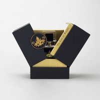 Boîte Cadeau Rigide en Carton Noir Personnalisée Logo Gaufré Or pour Bouteille de 100ml de Parfum, Huile Essentielle d'Oud et Attar