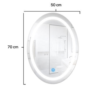 Specchio da bagno a LED ovale 15W CCT, ideale per illuminare e ingrandire gli spazi in arredamento e cura della persona. - Product Image 3