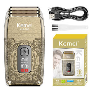 Afeitadora Eléctrica Kemei Km-T88 Dorada, Triple Cuchilla, Recargable, Resistente al Agua IpX7, Para Hombre - Product Image 3