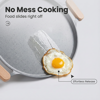 Poêle à griller en aluminium à fond d'induction blanc avec deux poignées antiadhésives pour la cuisine extérieure à la maison ustensiles de cuisine santé