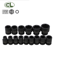 Juego de Llaves de Impacto Profesionales de 1/2 Pulgada CRV, Estuche Rígido OEM de 35 Piezas, Negro, 8-32 mm, Fábrica China