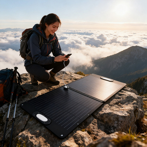 Panel Solar Monocristalino Plegable Portátil para Exteriores de 100W, Tamaño Pequeño, Precio Directo de Fábrica, Envío Gratis - Product Image 1