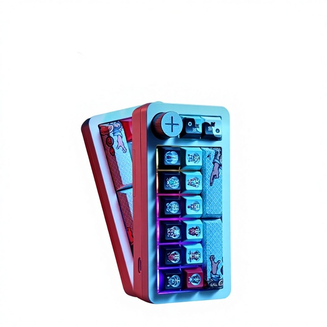 DarmoShark SK16 16 Key QMK Hot Swappable Triple Mode RGB Volume Knob PBT Keycaps for PC Gaming Office Laptop Streaming