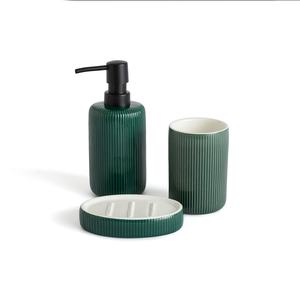 Ensemble <span class=keywords><strong>de</strong></span> 3 distributeurs <span class=keywords><strong>de</strong></span> savon en céramique noir et <span class=keywords><strong>vert</strong></span> pour la <span class=keywords><strong>salle</strong></span> <span class=keywords><strong>de</strong></span> <span class=keywords><strong>bain</strong></span>, la maison et l'hôtel - Product Image 1
