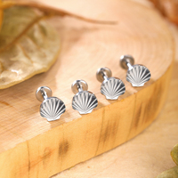 Bijoux de Piercing Corporel Prêts à Expédier en Titane à Filetage Interne, Clous Lèvre Labret Lune Étoile Croix pour Cartilage d'Oreille, Hélix, Tragus