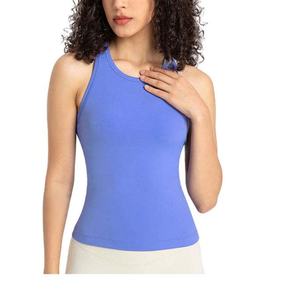 Camiseta de Yoga Personalizada para Mujer, de Alta Calidad, Ajustada, Chaleco Deportivo, Alta Elasticidad, Color Nude, Nueva, para Fitness, Yoga y Gimnasio - Product Image 5