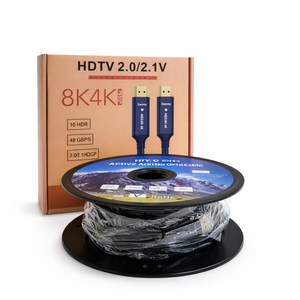 สายไฟเบอร์ออปติก HD 2.0 AOC 4K 60Hz 18Gbps ความเร็วสูง สำหรับโปรเจคเตอร์ จอภาพ ทีวี ระยะไกล - Product Image 1