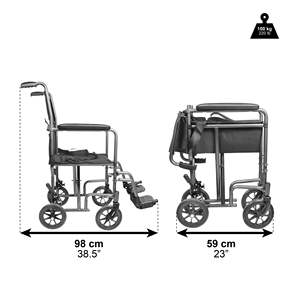 Fauteuil roulant pliable léger pour personnes âgées, fauteuil roulant étroit pour usage domestique PEPE P10019 - Product Image 3
