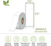 Étiquettes en papier thermique direct DYMO 30252 compatibles 1-1/8" x 3-1/2" – Remplacement pour étiquettes/rouleaux de bureau DYMO 4XL Zebra