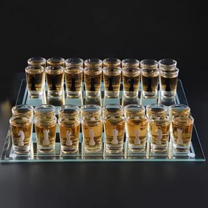 Bicchiere di vino di <span class=keywords><strong>vetro</strong></span> Set per scacchi gioco di scacchi da tavolo di cristallo bicchiere di vino Set Bar bere gioco Set di scacchi e dama - Product Image 5