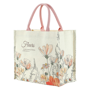 Borsa in tela da donna personalizzata con motivo stampato alla moda con disegno di cartoni animati borsa in cotone Shopping <span class=keywords><strong>Calico</strong></span> materiale per promozioni - Product Image 5