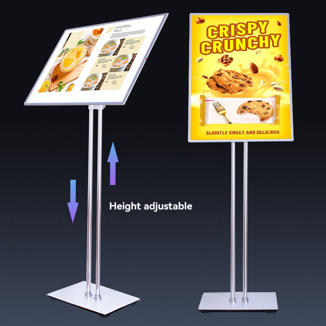 Height Adjustable Aluminum Poster Stand Retail Promotion Display Floor Stand for Advertising Sign Holder Seasonal Sale Mall