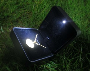 Estuche de Joyería de Plástico Negro de Lujo, Lacado, para Anillos y Colgantes, con Caja de Luz LED, para Bodas - Product Image 2