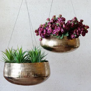 Pot de fleur plaqué laiton pour la décoration de restaurant d'hôtel à la maison Produit de haute qualité dans les jardinières et les pots de fleurs Catégorie par HHO - Product Image 2
