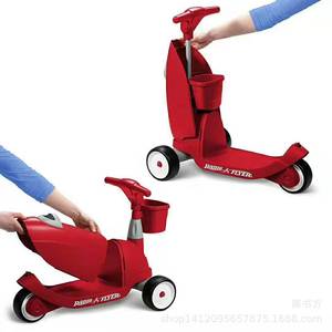 Childrens 2 In 1 Scooter 3 Wheel Ride On Toy Car With Basket For Toddlers 2 4 Years Old Blue - Product Image 3