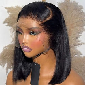 Perruque Bob en cheveux humains, sans colle, pré-épilée, pré-coupée, avec dentelle frontale HD 13x4, prête à porter - Product Image 2