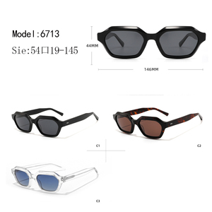 Modern Octagonal Full Rim <b>Sunglasses</b> Solid Frame Resin Lens Anti-Uv Protection Unisex Adult - Product Image 1