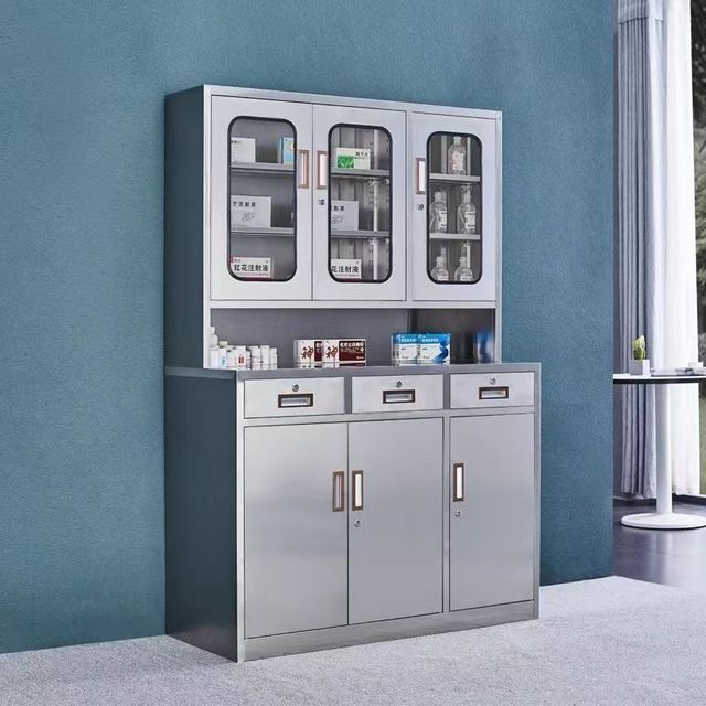 Three-drawer Display Metal Cabinet Storage and Archiving Device Modular Pharmacy Stainless Steel Medical Cabinet
