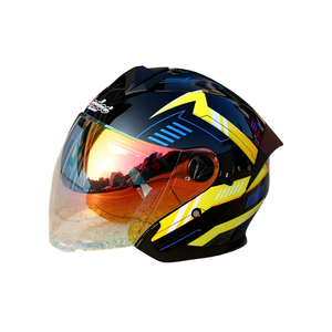 Casques de moto ABS de haute qualité - Nouveaux casques demi-visage pour hommes et femmes avec visière miroir dorée certifiés ECE Protection solaire Sécurité - Product Image 1